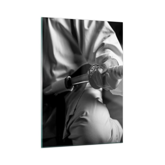 Obraz na szkle - Dusza wojownika - 50x70cm - Miecz Samurajski Japonia Sztuki Walki - Nowoczesny szklany obraz do salonu do sypialni ARTTOR ARTTOR