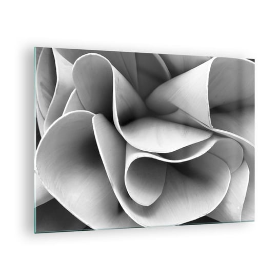 Obraz na szkle - Dzieje się w przestrzeni - 70x50cm - Abstrakcja Sztuka Czarno-Biały - Nowoczesny szklany obraz do salonu do sypialni ARTTOR ARTTOR