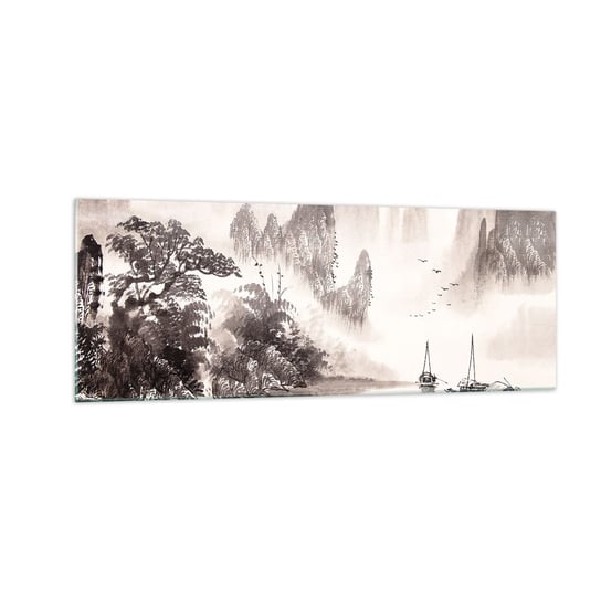 Obraz na szkle - Egzotyczna codzienność Wschodu - 140x50cm - Krajobraz Azja Sepia - Nowoczesny szklany obraz do salonu do sypialni ARTTOR ARTTOR