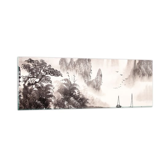 Obraz na szkle - Egzotyczna codzienność Wschodu - 90x30cm - Krajobraz Azja Sepia - Nowoczesny szklany obraz do salonu do sypialni ARTTOR ARTTOR