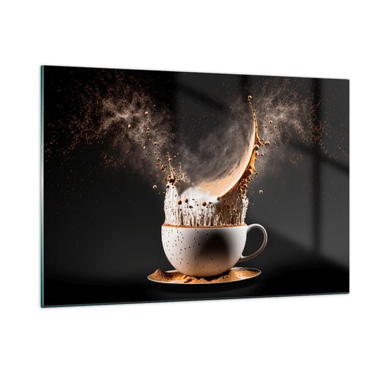 Obraz na szkle - Eksplozja smaku - 120x80cm - Kawa Mleko Filiżanka - Nowoczesny szklany obraz na ścianę do salonu do sypialni ARTTOR ARTTOR