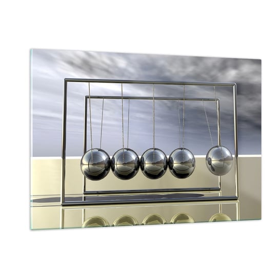 Obraz na szkle - Energia świata - 120x80cm - Wahadło Newtona Fizyka Abstrakcja - Nowoczesny szklany obraz na ścianę do salonu do sypialni ARTTOR ARTTOR