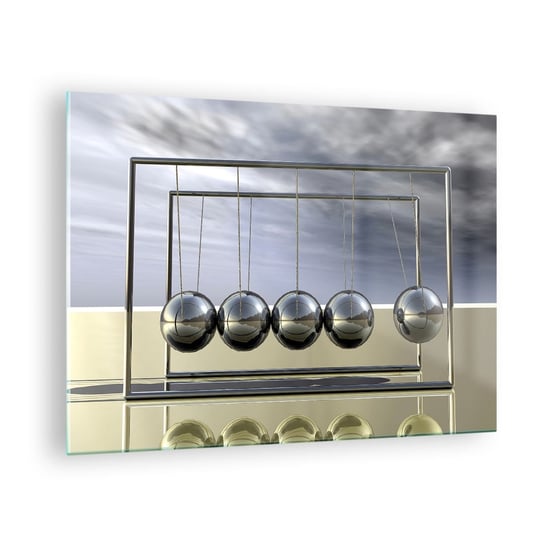 Obraz na szkle - Energia świata - 70x50cm - Wahadło Newtona Fizyka Abstrakcja - Nowoczesny szklany obraz do salonu do sypialni ARTTOR ARTTOR