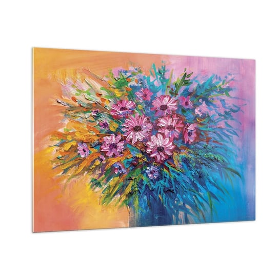 Obraz na szkle - Energia życia - 100x70cm - Kwiaty Bukiet Kwiatów Ogród - Nowoczesny foto szklany obraz do salonu do sypialni ARTTOR ARTTOR
