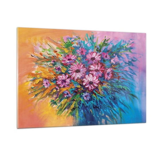 Obraz na szkle - Energia życia - 120x80cm - Kwiaty Bukiet Kwiatów Ogród - Nowoczesny szklany obraz na ścianę do salonu do sypialni ARTTOR ARTTOR