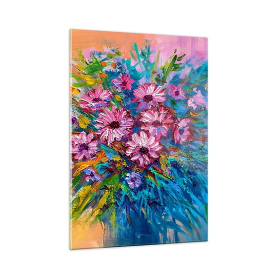 Obraz na szkle - Energia życia - 50x70cm - Kwiaty Bukiet Kwiatów Ogród - Nowoczesny szklany obraz do salonu do sypialni ARTTOR ARTTOR