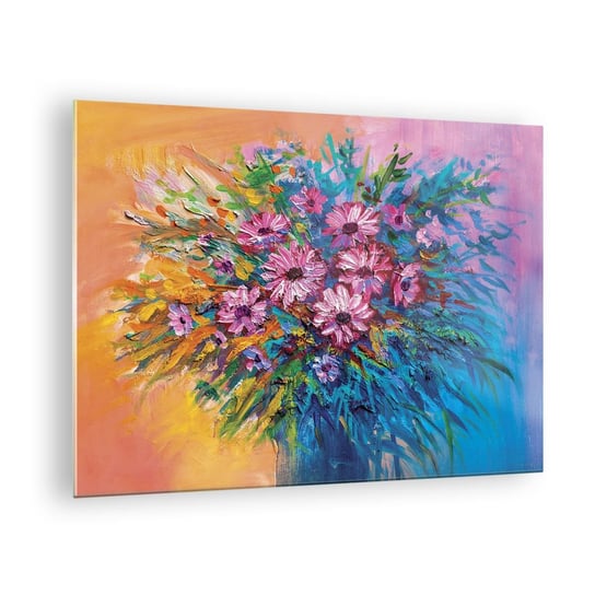 Obraz na szkle - Energia życia - 70x50cm - Kwiaty Bukiet Kwiatów Ogród - Nowoczesny szklany obraz do salonu do sypialni ARTTOR ARTTOR