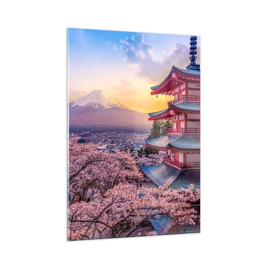 Obraz na szkle - Esencja japońskiego ducha - 50x70cm - Krajobraz Fudżi Choreito - Nowoczesny szklany obraz do salonu do sypialni ARTTOR ARTTOR