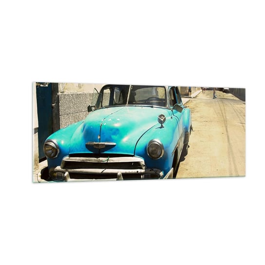 Obraz na szkle - Evviva Cuba! - 100x40cm - Motoryzacja Samochód Kuba - Nowoczesny foto szklany obraz do salonu do sypialni ARTTOR ARTTOR