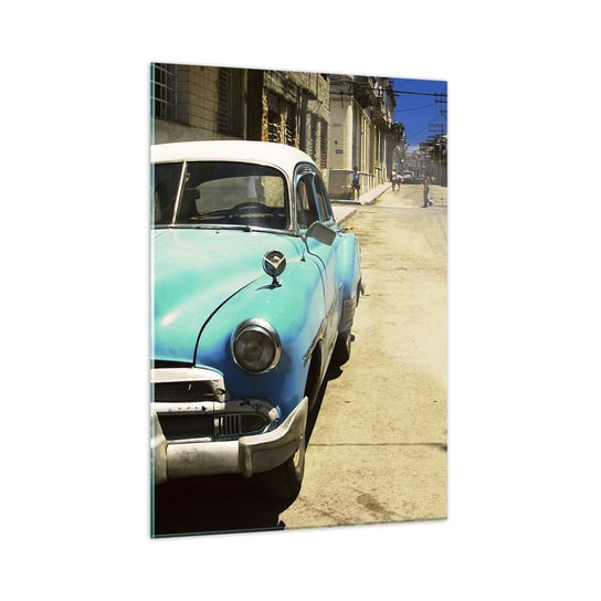 Obraz na szkle - Evviva Cuba! - 50x70cm - Motoryzacja Samochód Kuba - Nowoczesny szklany obraz do salonu do sypialni ARTTOR ARTTOR