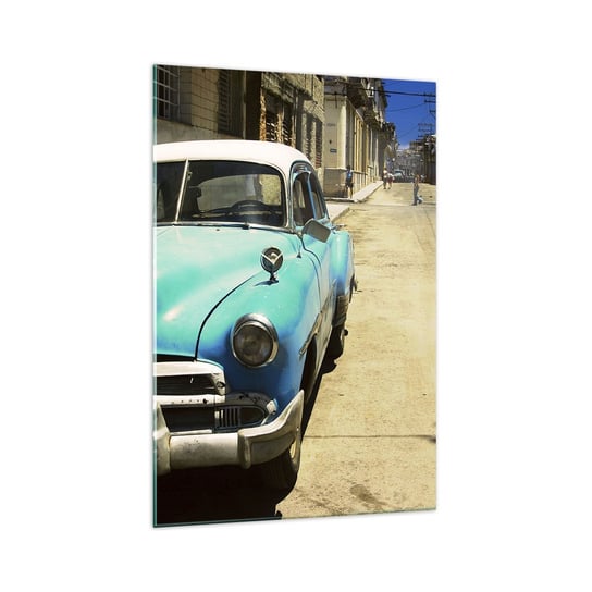 Obraz na szkle - Evviva Cuba! - 70x100cm - Motoryzacja Samochód Kuba - Nowoczesny foto szklany obraz do salonu do sypialni ARTTOR ARTTOR