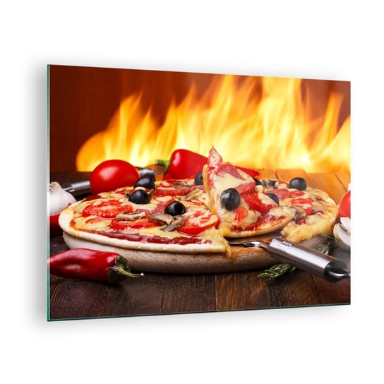 Obraz na szkle - From Italy with love - 70x50cm - Gastronomia Pizza Włochy - Nowoczesny szklany obraz do salonu do sypialni ARTTOR ARTTOR