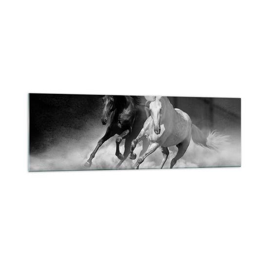 Obraz na szkle - Galop wolności - 160x50cm - Zwierzęta Koń Galop - Nowoczesny foto szklany obraz do salonu do sypialni ARTTOR ARTTOR