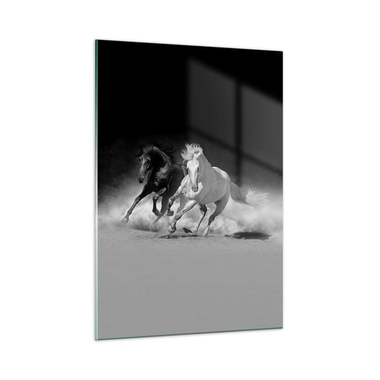 Obraz na szkle - Galop wolności - 50x70cm - Zwierzęta Koń Galop - Nowoczesny szklany obraz do salonu do sypialni ARTTOR ARTTOR