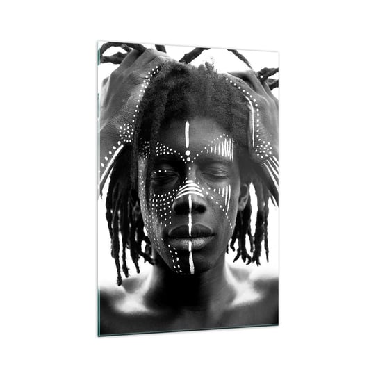 Obraz na szkle - Gdzie jesteś? - 70x100cm - Afryka Czarno-Biały Afroamerykanin - Nowoczesny foto szklany obraz do salonu do sypialni ARTTOR ARTTOR