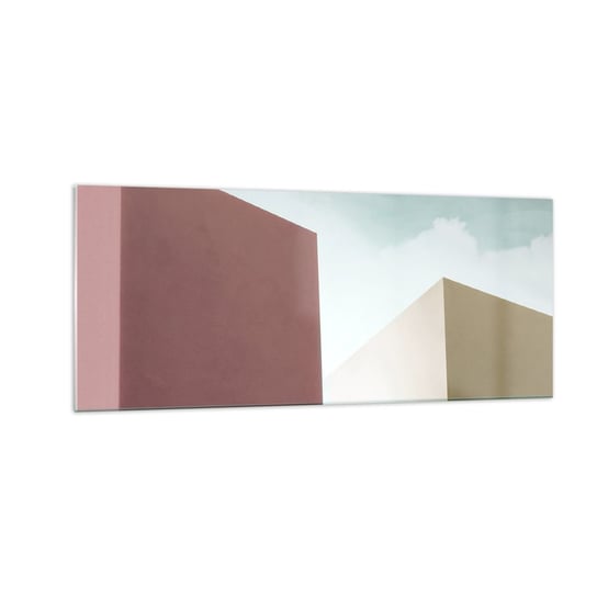 Obraz na szkle - Geometria słonecznego lata - 100x40cm - Budynki Architektura Trójwymiarowy - Nowoczesny foto szklany obraz do salonu do sypialni ARTTOR ARTTOR