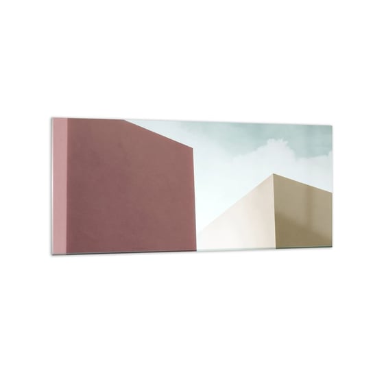 Obraz na szkle - Geometria słonecznego lata - 120x50cm - Budynki Architektura Trójwymiarowy - Nowoczesny szklany obraz na ścianę do salonu do sypialni ARTTOR ARTTOR