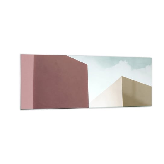 Obraz na szkle - Geometria słonecznego lata - 140x50cm - Budynki Architektura Trójwymiarowy - Nowoczesny szklany obraz do salonu do sypialni ARTTOR ARTTOR