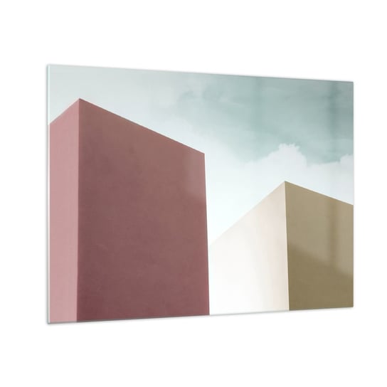 Obraz na szkle - Geometria słonecznego lata - 70x50cm - Budynki Architektura Trójwymiarowy - Nowoczesny szklany obraz do salonu do sypialni ARTTOR ARTTOR