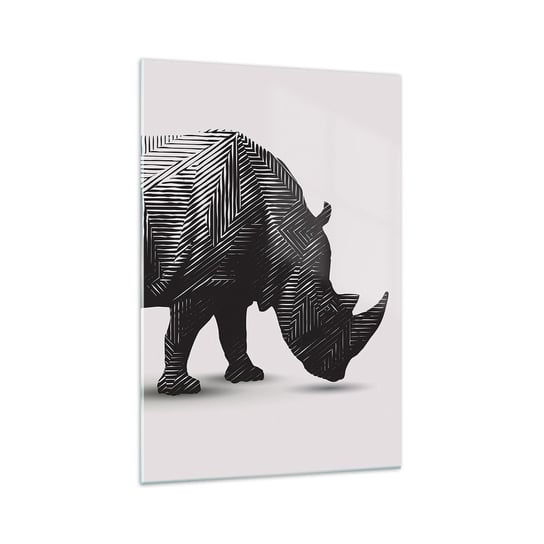 Obraz na szkle - Geometryczne piękno natury - 70x100cm - Zwierzęta Nosorożec Grafika - Nowoczesny foto szklany obraz do salonu do sypialni ARTTOR ARTTOR