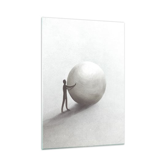 Obraz na szkle - Gra życia - 50x70cm - Abstrakcja Sztuka Człowiek - Nowoczesny szklany obraz do salonu do sypialni ARTTOR ARTTOR