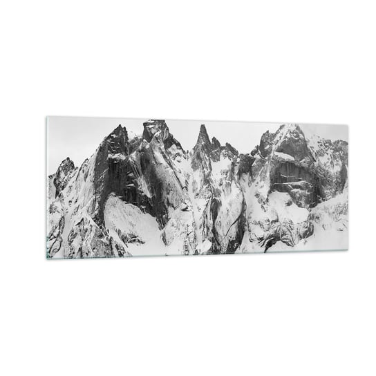 Obraz na szkle - Granitowa groźna grań - 100x40cm - Krajobraz Góry Alpy - Nowoczesny foto szklany obraz do salonu do sypialni ARTTOR ARTTOR
