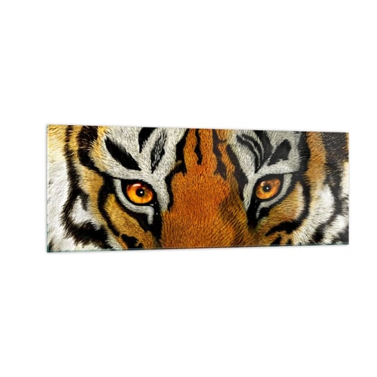Obraz na szkle - Groźny i piękny - 140x50cm - Zwierzęta Tygrys Afryka - Nowoczesny szklany obraz do salonu do sypialni ARTTOR ARTTOR