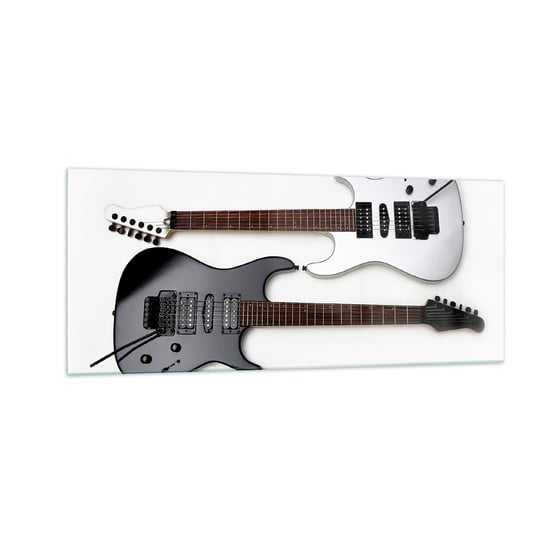 Obraz na szkle - Harmonia kształtów - 100x40cm - Muzyka Gitara Elektryczna Instrument Muzyczny - Nowoczesny foto szklany obraz do salonu do sypialni ARTTOR ARTTOR