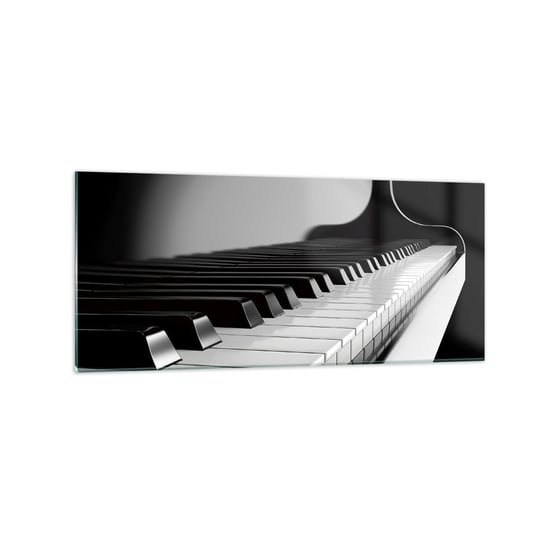 Obraz na szkle - Harmonia kształtów i barw - 120x50cm - Fortepian Pianino Muzyka - Nowoczesny szklany obraz na ścianę do salonu do sypialni ARTTOR ARTTOR
