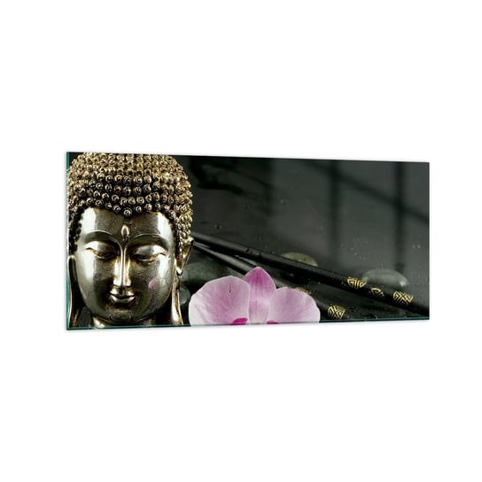 Obraz na szkle - Harmonia mądrości i piękna - 120x50cm - Budda Religia Wiara - Nowoczesny szklany obraz na ścianę do salonu do sypialni ARTTOR ARTTOR