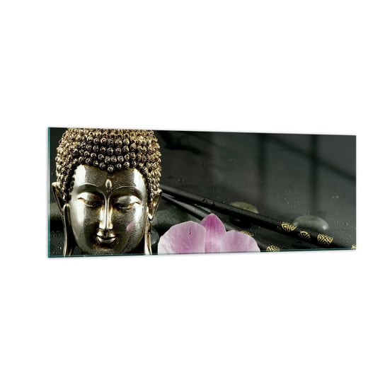 Obraz na szkle - Harmonia mądrości i piękna - 140x50cm - Budda Religia Wiara - Nowoczesny szklany obraz do salonu do sypialni ARTTOR ARTTOR
