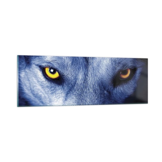Obraz na szkle - Hipnotyzujące spojrzenie - 90x30cm - Zwierzęta Wilk Oczy - Nowoczesny szklany obraz do salonu do sypialni ARTTOR ARTTOR