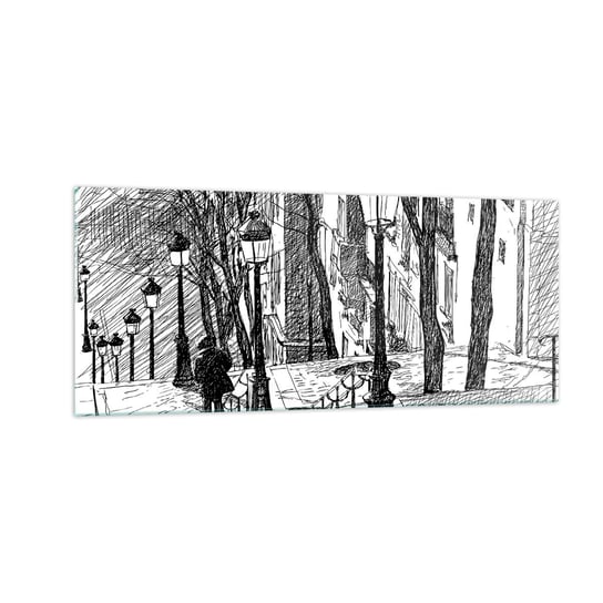 Obraz na szkle - Historia miłosna czy opowieśc grozy? - 100x40cm - Montmartre Architektura Paryż - Nowoczesny foto szklany obraz do salonu do sypialni ARTTOR ARTTOR