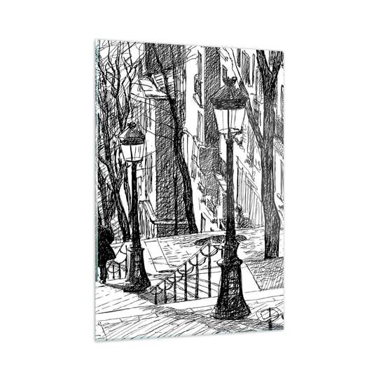 Obraz na szkle - Historia miłosna czy opowieśc grozy? - 50x70cm - Montmartre Architektura Paryż - Nowoczesny szklany obraz do salonu do sypialni ARTTOR ARTTOR