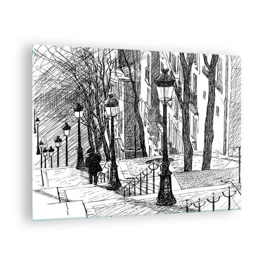Obraz na szkle - Historia miłosna czy opowieśc grozy? - 70x50cm - Montmartre Architektura Paryż - Nowoczesny szklany obraz do salonu do sypialni ARTTOR ARTTOR