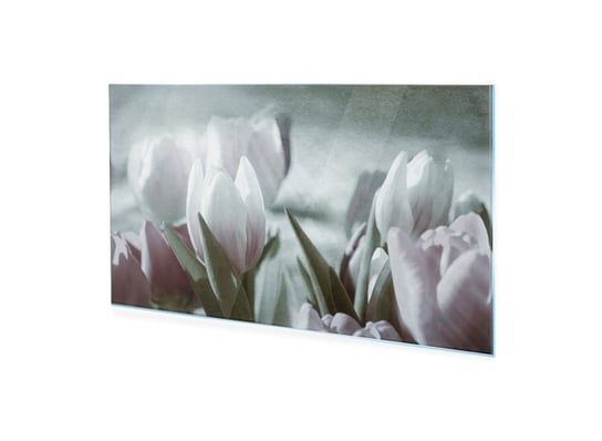 Obraz Na Szkle Homeprint Białe Tulipany 100X50 Cm HOMEPRINT