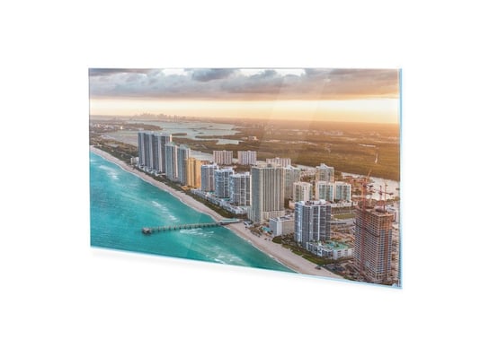 Obraz Na Szkle Homeprint Budynki Miami Beach 100X50 Cm HOMEPRINT