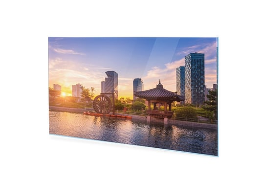 Obraz Na Szkle Homeprint Miasto Seul, Zachód Słońca 100X50 Cm HOMEPRINT
