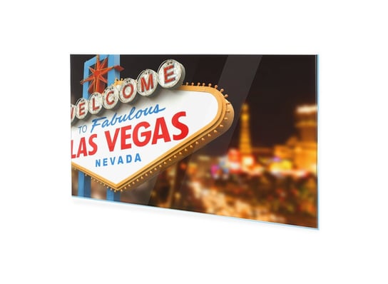Obraz Na Szkle Homeprint Neonowy Znak Las Vegas 100X50 Cm HOMEPRINT