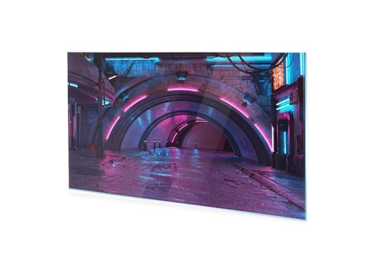 Obraz Na Szkle Homeprint Podświetlany Tunel, Neony 120X60 Cm HOMEPRINT