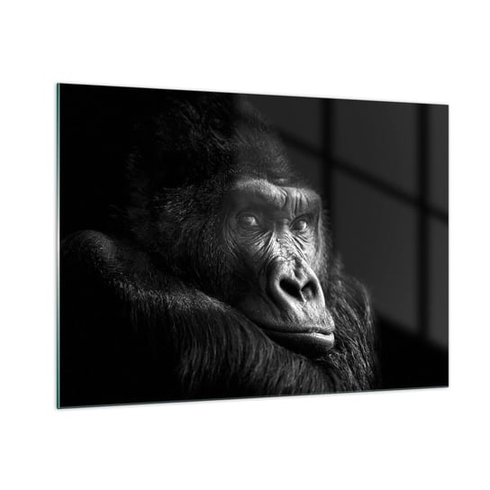 Obraz na szkle - I co się patrzysz? - 100x70cm - Małpa Goryl Zwierzęta - Nowoczesny foto szklany obraz do salonu do sypialni ARTTOR ARTTOR