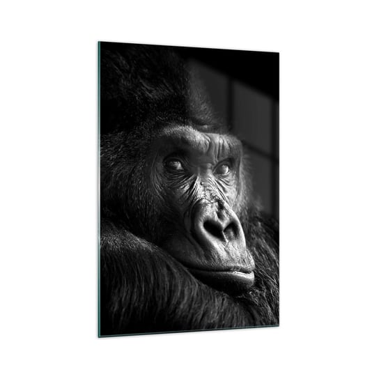 Obraz na szkle - I co się patrzysz? - 70x100cm - Małpa Goryl Zwierzęta - Nowoczesny foto szklany obraz do salonu do sypialni ARTTOR ARTTOR