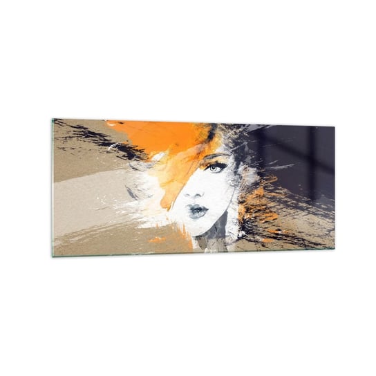 Obraz na szkle - I staje się światło - 120x50cm - Abstrakcja Twarz Kobiety Kobieta - Nowoczesny szklany obraz na ścianę do salonu do sypialni ARTTOR ARTTOR