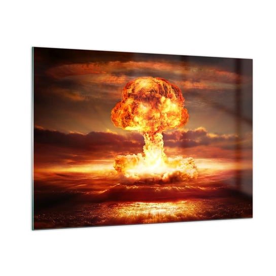 Obraz na szkle - I stanie się koniec - 100x70cm - Bomba Atomowa Militaria Grafika - Nowoczesny foto szklany obraz do salonu do sypialni ARTTOR ARTTOR