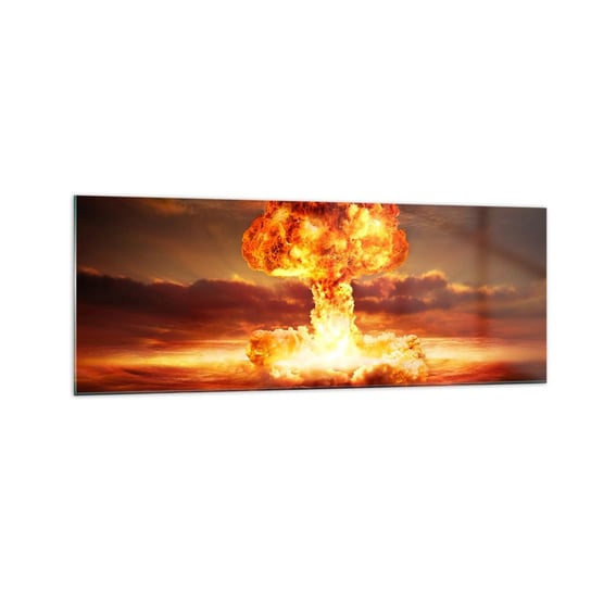 Obraz na szkle - I stanie się koniec - 140x50cm - Bomba Atomowa Militaria Grafika - Nowoczesny szklany obraz do salonu do sypialni ARTTOR ARTTOR