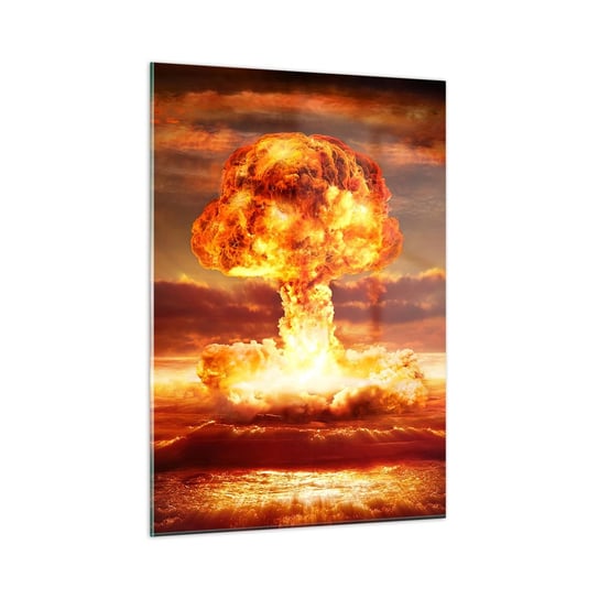 Obraz na szkle - I stanie się koniec - 50x70cm - Bomba Atomowa Militaria Grafika - Nowoczesny szklany obraz do salonu do sypialni ARTTOR ARTTOR