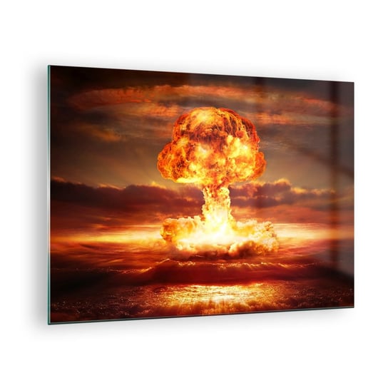 Obraz na szkle - I stanie się koniec - 70x50cm - Bomba Atomowa Militaria Grafika - Nowoczesny szklany obraz do salonu do sypialni ARTTOR ARTTOR