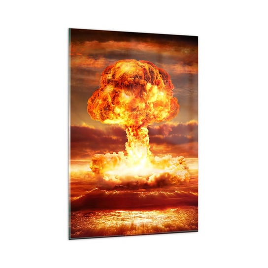 Obraz na szkle - I stanie się koniec - 80x120cm - Bomba Atomowa Militaria Grafika - Nowoczesny szklany obraz na ścianę do salonu do sypialni ARTTOR ARTTOR