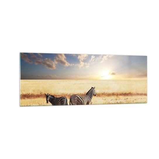 Obraz na szkle - Idź stąd, nie mąć spokoju - 140x50cm - Zwierzęta Zebra Safari - Nowoczesny szklany obraz do salonu do sypialni ARTTOR ARTTOR