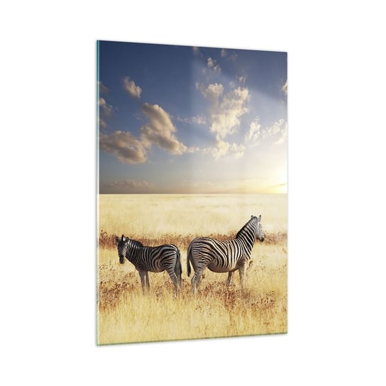 Obraz na szkle - Idź stąd, nie mąć spokoju - 50x70cm - Zwierzęta Zebra Safari - Nowoczesny szklany obraz do salonu do sypialni ARTTOR ARTTOR